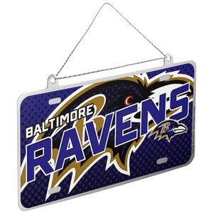 Baltimore Ravens NFL Team Ornament Metal License Plate Style Hanging Decor NEW